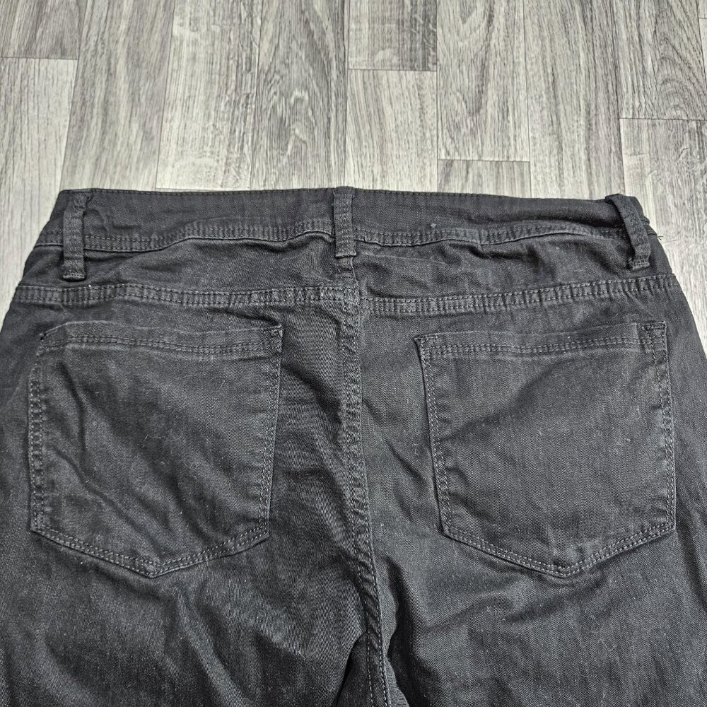Faded Glory Denim Shorts Womens 12 Black Jean Bermuda Stretch Casual Summer - Picture 3 of 10